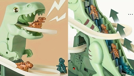 Dinosaur Track Toy Set with Climbing Hill & Slides