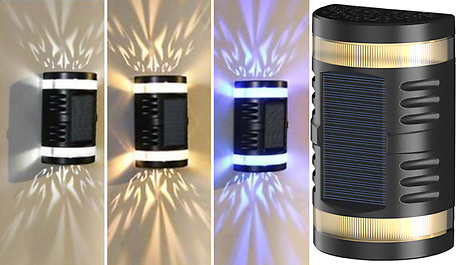 2 or 4 Solar Hollow Pattern Outdoor Wall Lights - 3 Colours