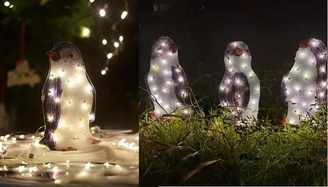 2D Christmas Penguin Acrylic LED Lights - 3 Styles