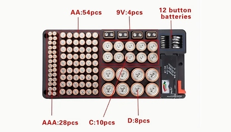 116-Slot Large Capacity Battery Organiser Box and Tester!