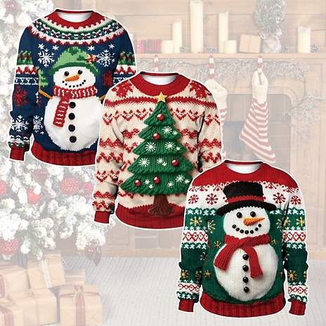 3D Christmas Jumpers - 3 Designs!