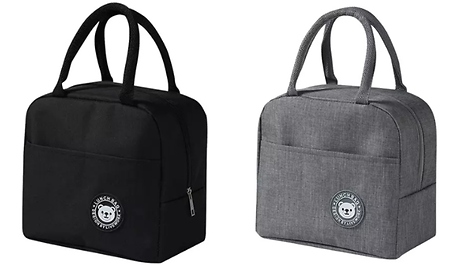 1 or 2-Pack Insulated Thermal Lunch Bags - 4 Colours