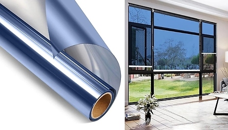 Reflective Sun Blocking One-Way Privacy Window Film - 7 Sizes, 3 Colours
