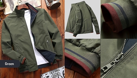 Men’s Solid Reversible Casual Jacket - 3 Colours, 7 Sizes