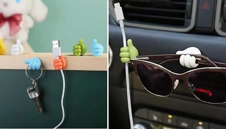 10-Piece Hand-Shaped Self Adhesive Mini Hook Holders