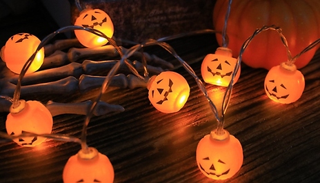 1.5m, 4.5m or 6m LED Pumpkin Light String Halloween Decoration - 5 Styles