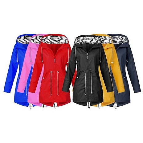 Hooded Longline Raincoat - 6 Colours, 8 Sizes!