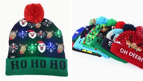 LED Knitted Christmas Hat - 6 Colours