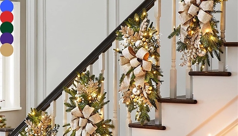 Christmas Stair Wall Decor with LED Light - 5 Colours