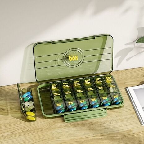 Portable Weekly Medicine Pill Organiser Case - 5 Colours, 3 Sizes
