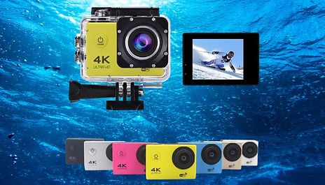 HD or 4K Underwater Sports Camera with Optional 32GB SD Card - 7 Colours