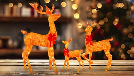 2D LED Christmas Reindeer Decorations - Buy 1 or All 3!