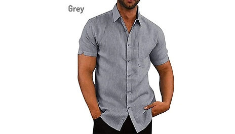 Men's Buttoned Linen Shirt! - 5 Colours & 7 Sizes