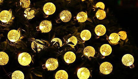 1 or 2 Solar-Powered 30-50 LED String Lights - 3 Colours