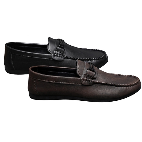 Men’s PU Leather Lightweight Slip-On Shoes - 2 Colours, 6 Sizes