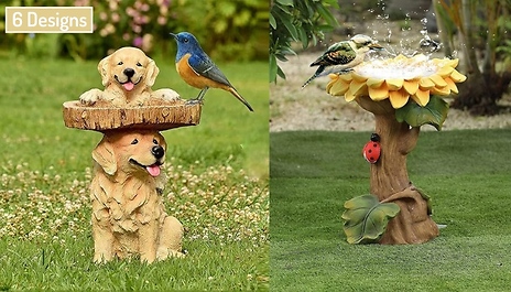 Mini Bird Bath Garden Statue - 6 Designs!