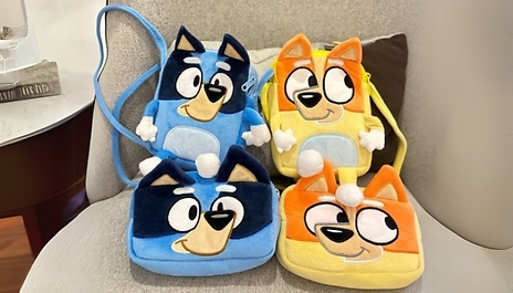 Plush Puppy Backpack or Pencil Case - Yellow or Blue
