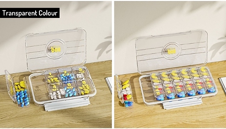 Portable Weekly Medicine Pill Organiser Case - 5 Colours, 3 Sizes