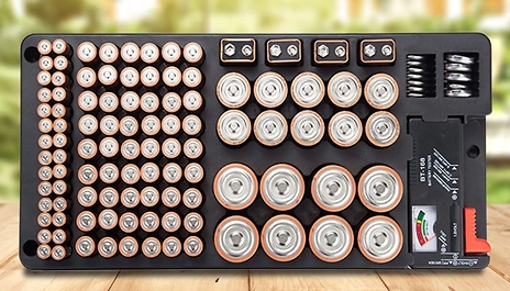 116-Slot Large Capacity Battery Organiser Box and Tester!