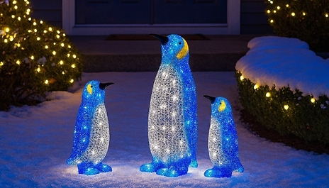 2D Christmas Decoration Acrylic LED Penguin Light – 4 Options
