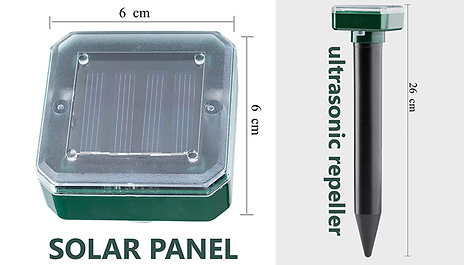 1 or 2 Solar-Powered Ultrasonic Pest Repellents!