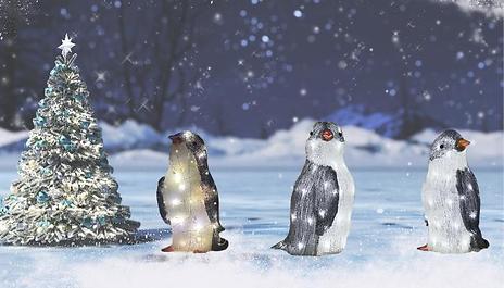 2D Christmas Penguin Acrylic LED Lights - 3 Styles