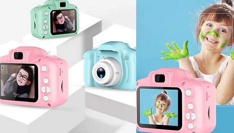 Kids Mini Selfie Video Camera with Optional SD Card - 3 Colours
