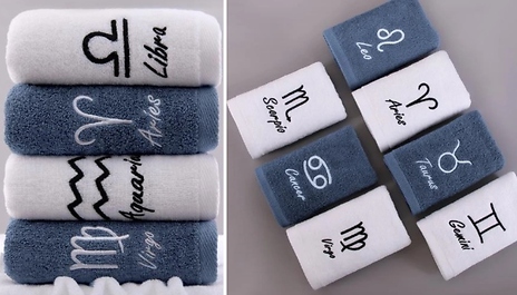 One or Two Star Sign Embroidered Towels - 72 Options!