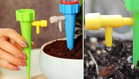 10 Self-Contained Auto Drip Watering Irrigation Spikes - 2 Colours