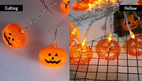 1.5m, 4.5m or 6m LED Pumpkin Light String Halloween Decoration - 5 Styles