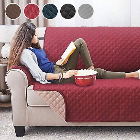 Anti-Slip Quilted Protective Sofa Cover - 11 Colours & 3 Sizes