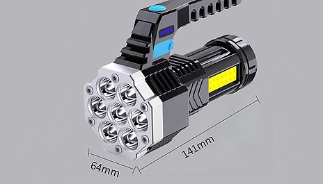 7-LED USB Rechargeable Flashlight With Cob Side Light