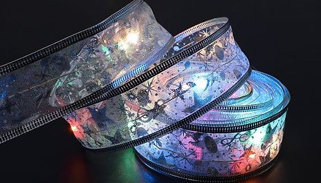 Gold or Silver Christmas Fairy Light Ribbon - 3 Sizes, 2 Colours & 3 Light Options