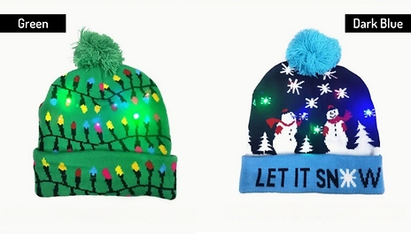 LED Knitted Christmas Hat - 6 Colours