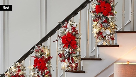 Christmas Stair Wall Decor with LED Light - 5 Colours