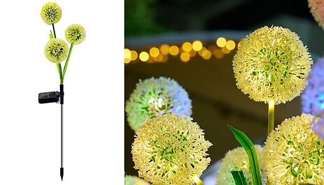 2 or 4-Pack Solar-Powered Waterproof Dandelion Lights!