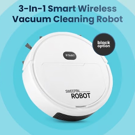 3-in-1 Smart Wireless Vacuum Cleaning Robot - Black or White!