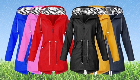 Hooded Longline Raincoat - 6 Colours, 8 Sizes!