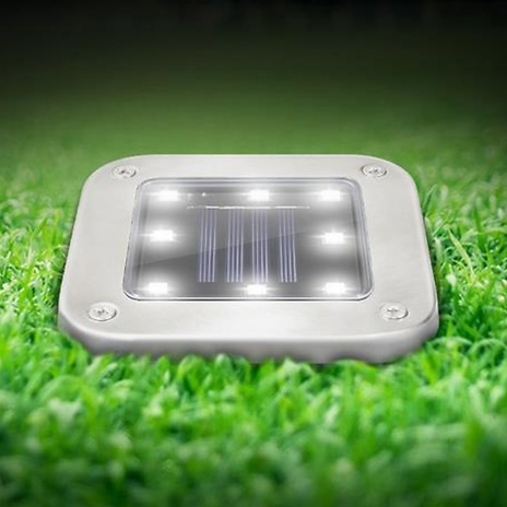 2 or 4 Waterproof Solar 8 LED Ground Lights - 2 Colours