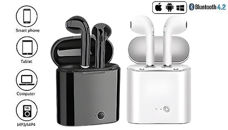 Wireless Android & iOS Compatible Earbuds & Charge Case - 5 Colours