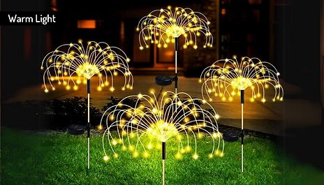 Solar Firework Garden Light with 8 Modes - 4 Sizes, 3 Colours