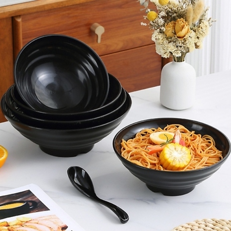 Heavy-Duty Japanese Ramen Bowl & Spoon Set - 4 Sizes!