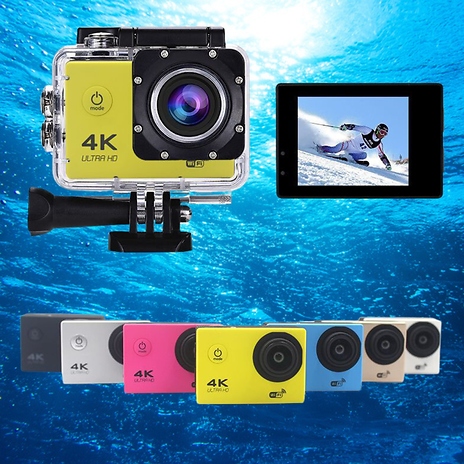 HD or 4K Underwater Sports Camera with Optional 32GB SD Card - 7 Colours