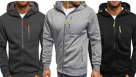 Men’s Zip-Up Hoodie - 3 Colours & 5 Sizes