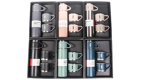 500ml Stainless Steel Vacuum-Insulated Flask Set - 6 Colours