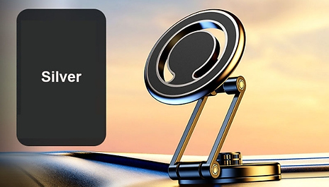 Car Mount Magnetic Phone Holder for Dashboard - Black or Silver