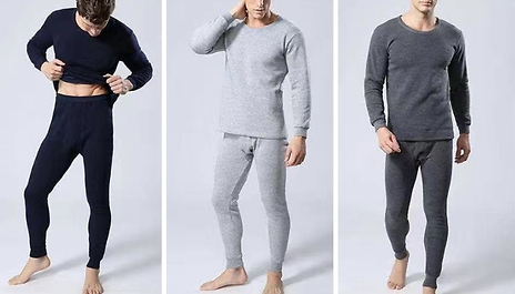 Men’s Thermal Fleece-Lined Long Johns Set - 4 Colours, 5 Sizes!