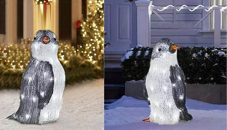 2D Christmas Penguin Acrylic LED Lights - 3 Styles