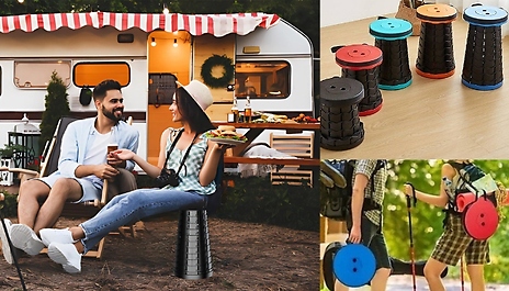 Height Adjustable Outdoor Telescopic Stool - 5 Colours