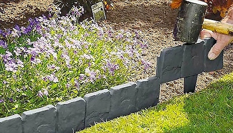 Grey Cobbled Stone Effect Garden Edging - Up to 80-Pieces